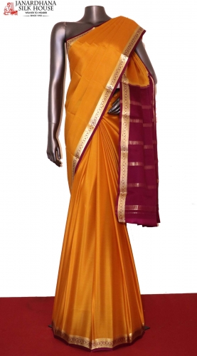 Contrast Classic Pure Mysore Crepe Silk Saree